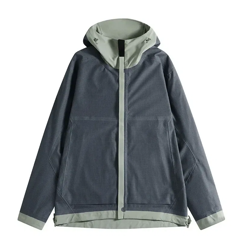Color: SKY BLUE, Size: L - GB Standard Waterproof Jacket Men Women, All-Weather Hiking Raincoat, Breathable Windbreaker, Outdoor Trekking Climbing Coat