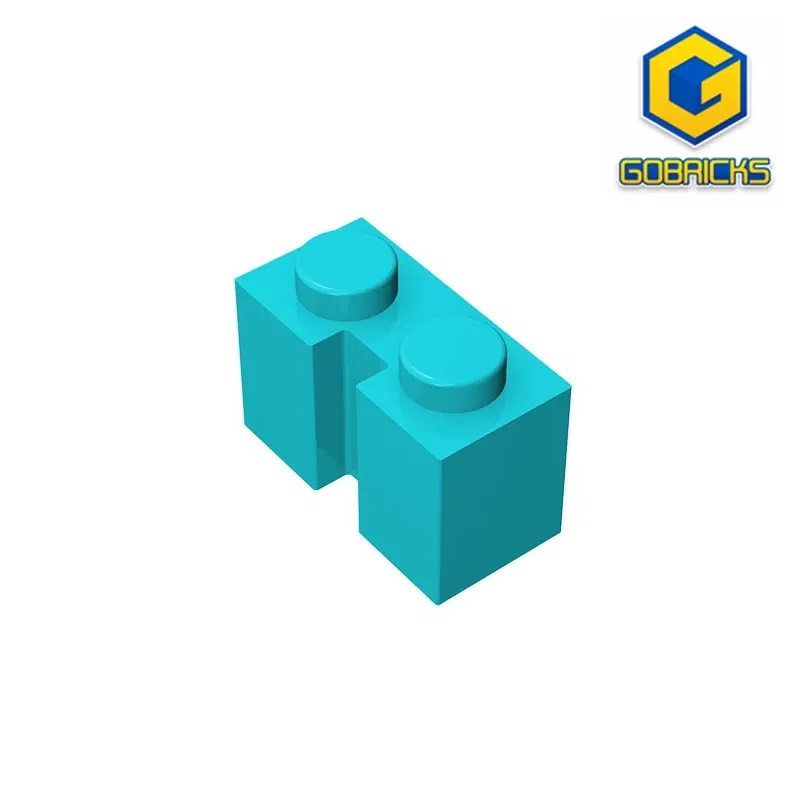 Color: GRAY - Gobricks GDS-798 BRICK 1X2 W. GROOVE compatible with lego 4216 children's toys Assembles Building Blocks Technical