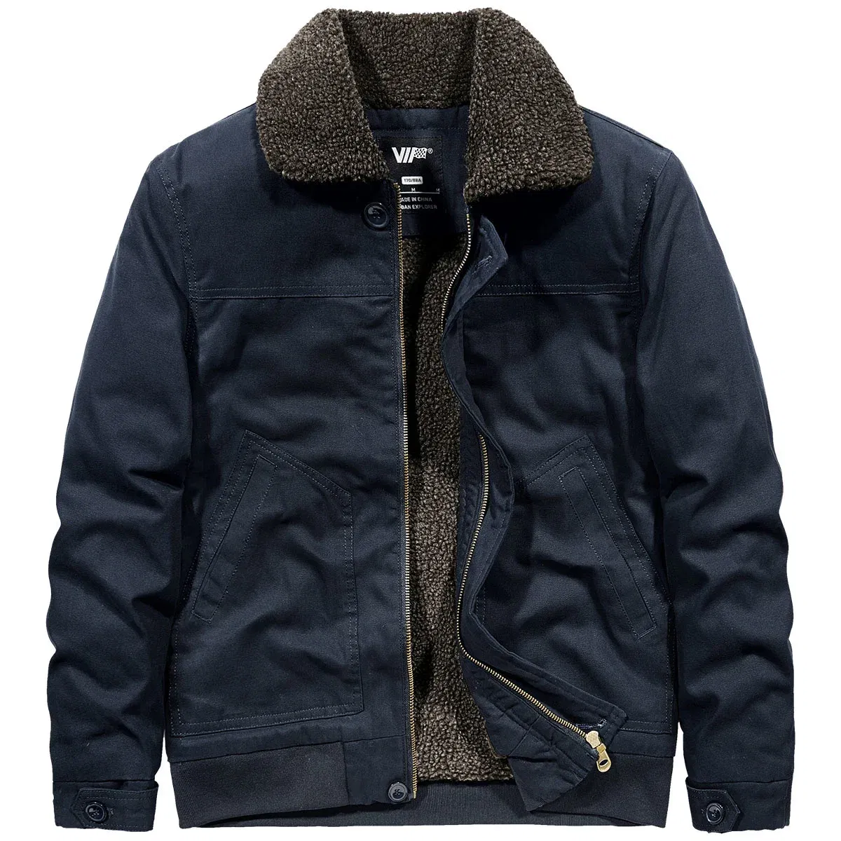 Color: Navy Blue, Size: XXL - Men's Cold Jackets Knitted Coat Winter Coats Bomber Mens Sweat-shirt Designer Clothes Down Light Style Clothing Hooded Cardigans
