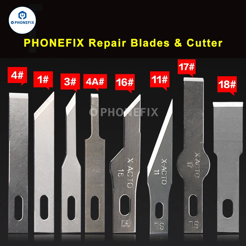Color: Green, Purple - 10pcs #4A #11 #18 Scalpel Knife Blades Engraving Non-Slip Metal Scalpel Knife Replacement Craft Blades PCB Repair Hand Tools