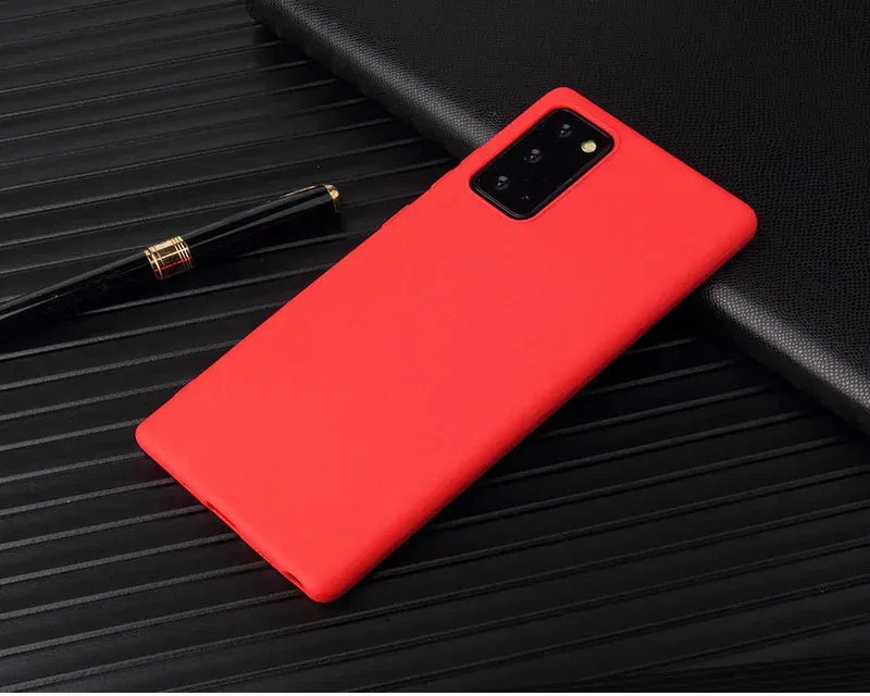 Color: Dark Blue, Material: PU - Matte Case For Samsung Galaxy A51 A71 S20 Ultra S10 Plus A01 A31 A81 A91 A10 A20 A30 A40 A50 A70 Solid Color Silicone Cover
