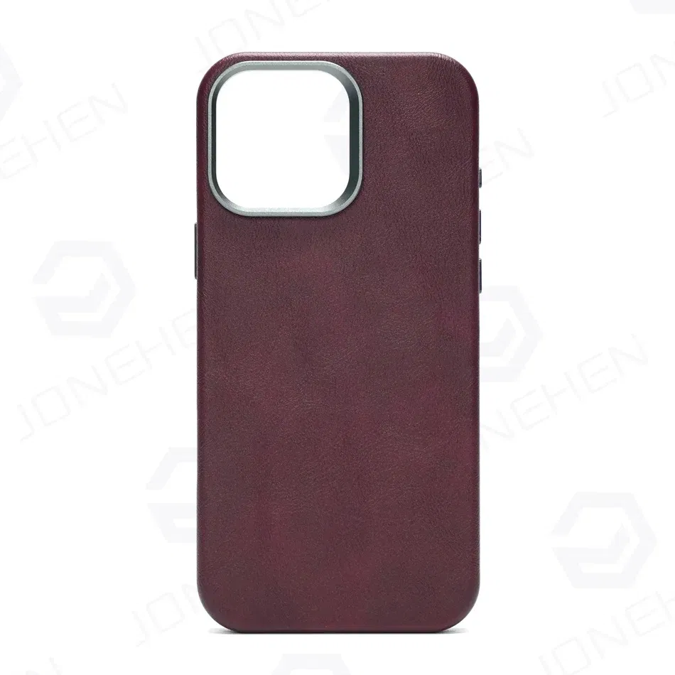 Color: Beige, Material: PP - High-end Retro Oil Wax Pattern Magnetic For Magsafe Leather Case For iPhone Air 15 14 Plus 13 16 17 Pro Max Camera Button Cover