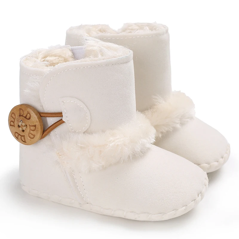 Color: Dark Grey, Baby Age: 13-18 Months - 2022 Baby Autumn Winter Boots Baby Girl Boys Winter Warm Shoes Solid Fashion Toddler Fuzzy Balls First Walkers Kid Shoes 0-18M