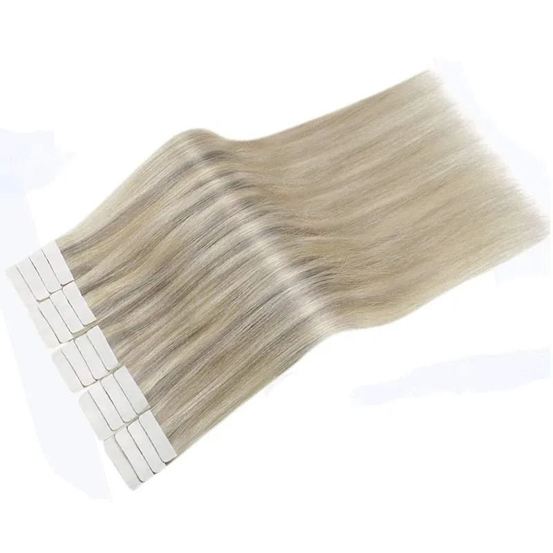 Color: Grey, Items per Package: 10 pcs, Length: 20 INCHES, Life Span: 12 months - [Last 12 Months] Ugeat Tape in Hair Extensions Virgin Human Hair 10A Grade Tape in Extensions  Human Hair