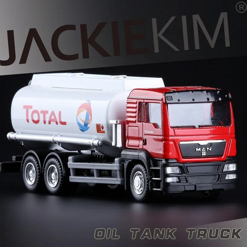 Color: Yellow - MAN Scania Shell Total bp Castrol Oil Tank Truck Simulation Diecasts & Toy Vehicles RMZ city 1:64 Alloy Car Model Gifts For Boys