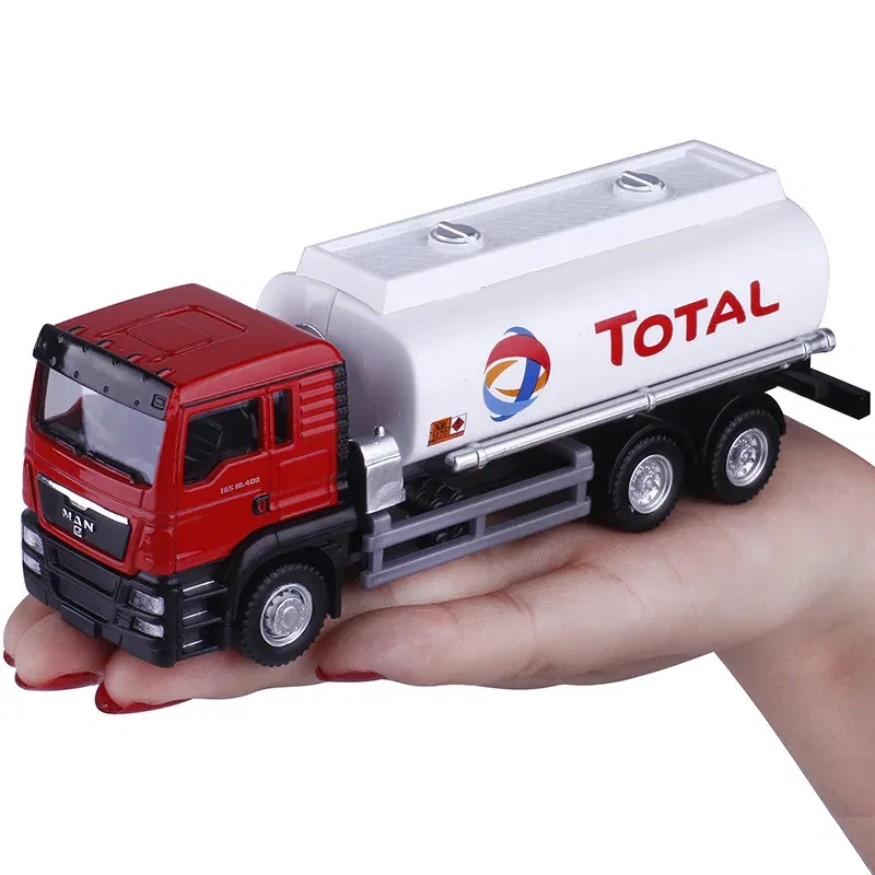 Color: Yellow - MAN Scania Shell Total bp Castrol Oil Tank Truck Simulation Diecasts & Toy Vehicles RMZ city 1:64 Alloy Car Model Gifts For Boys