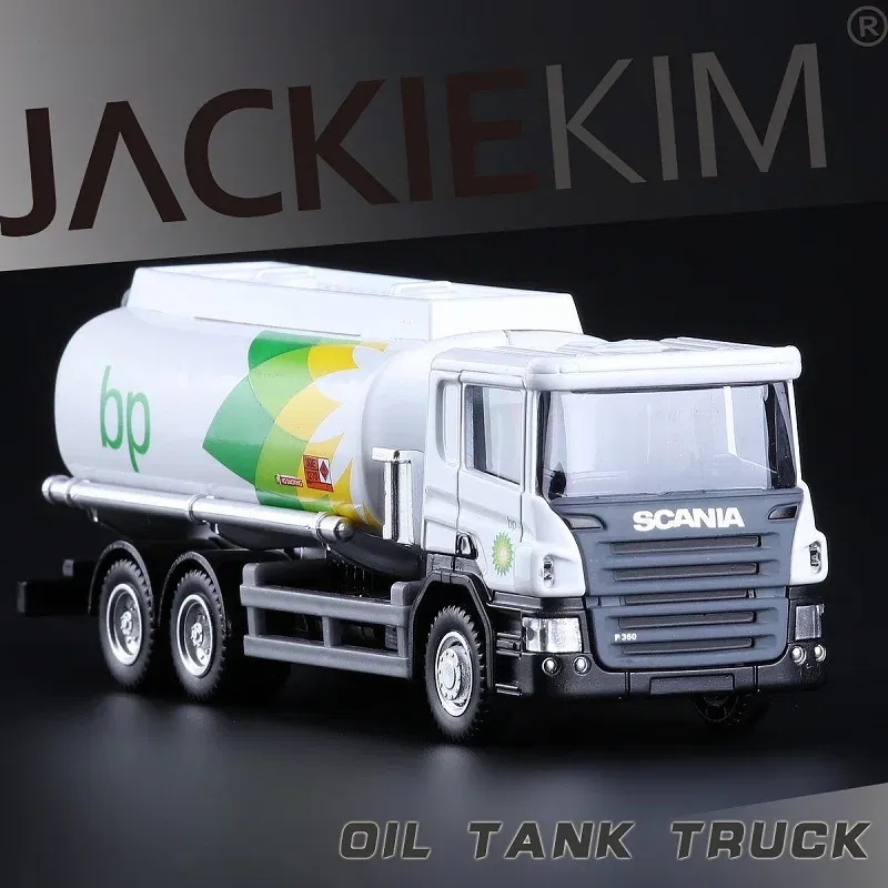 Color: Yellow - MAN Scania Shell Total bp Castrol Oil Tank Truck Simulation Diecasts & Toy Vehicles RMZ city 1:64 Alloy Car Model Gifts For Boys