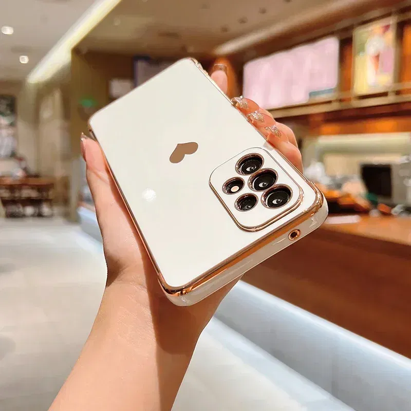 Color: Brown, Compatible-Phone Models: For iPhone SE (2020), Ships From: CHINA - Electroplating Side Love Heart Phone Case For Samsung Galaxy S25 Ultra S24 S23 S22 A16 A55 Protect Lens Shockproof Back Cover
