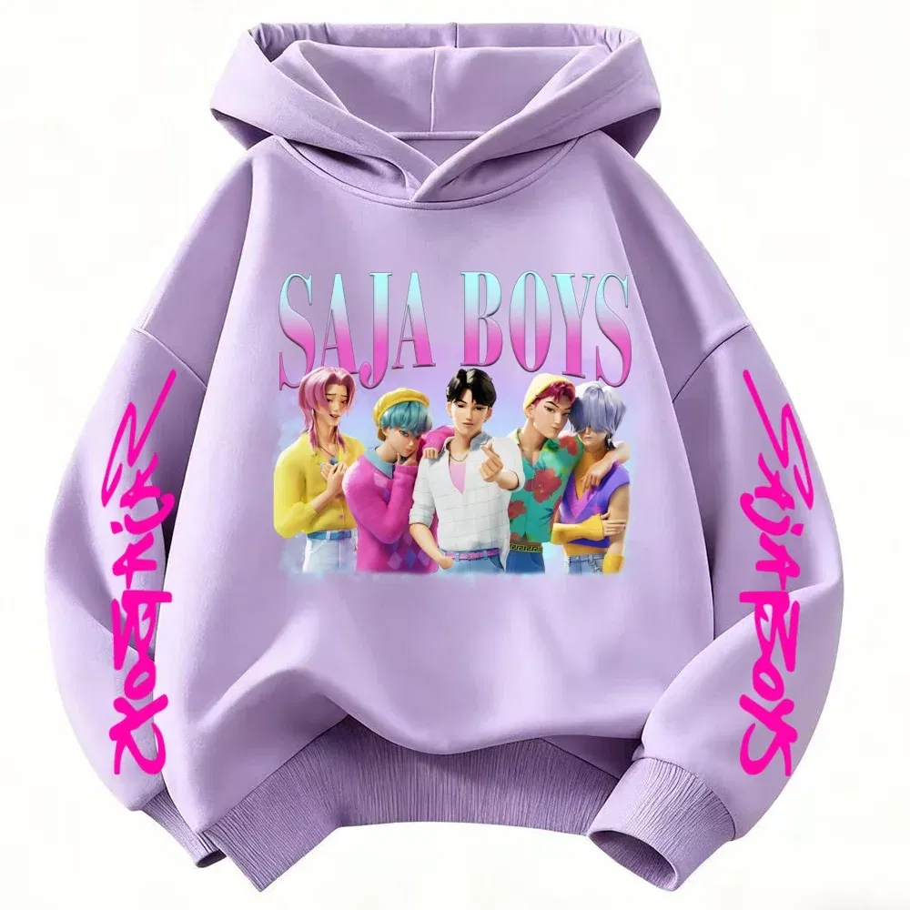 Color: Blue, Kid Size: 7 - k-pop sajaboys  Christmas Kpop Witch Hunt Group Autumn/Winter Cartoon Hoodie Set for Boys, Girls & Kids ?»?