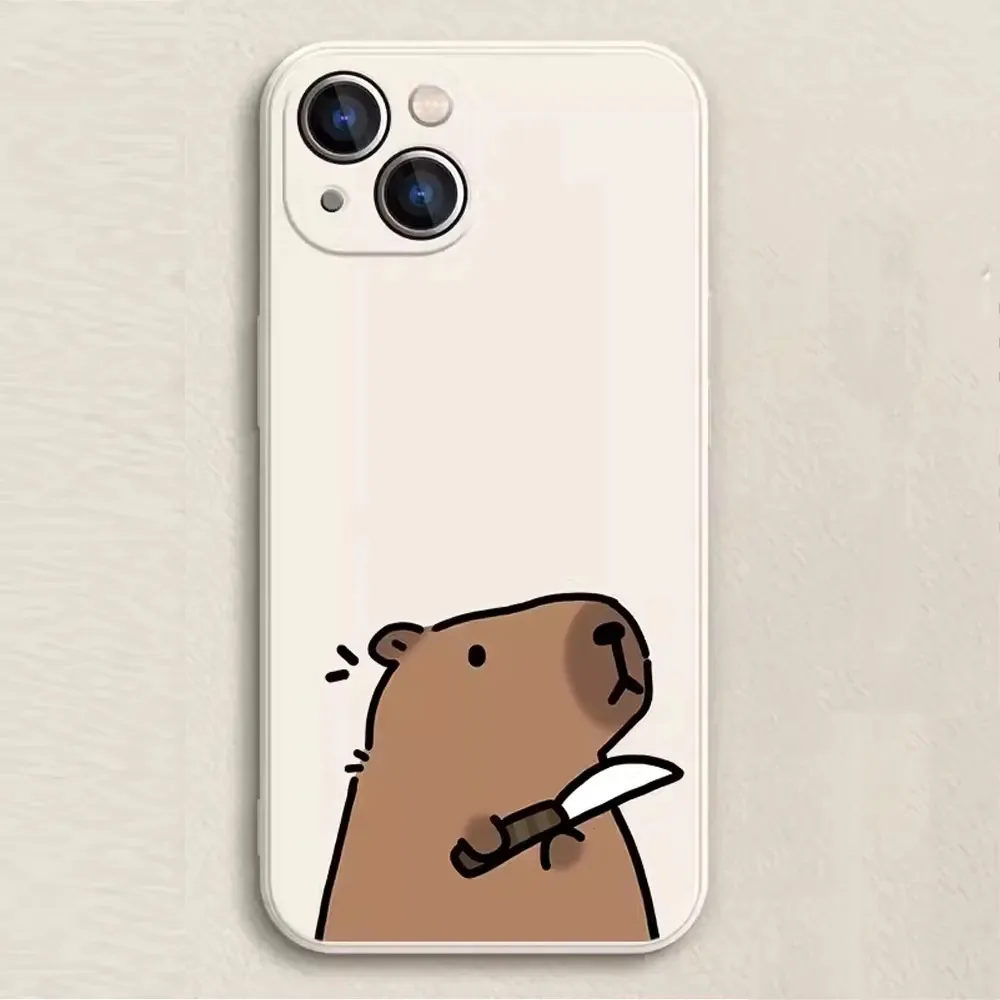 Color: SKY BLUE, Material: PVC - Cartoon Animal Capybara Phone Case For Samsung Galaxy S10 S20 S21 S22 S23 S24 FE Plus Ultra Note 20 Couple Paired Silicone Cover