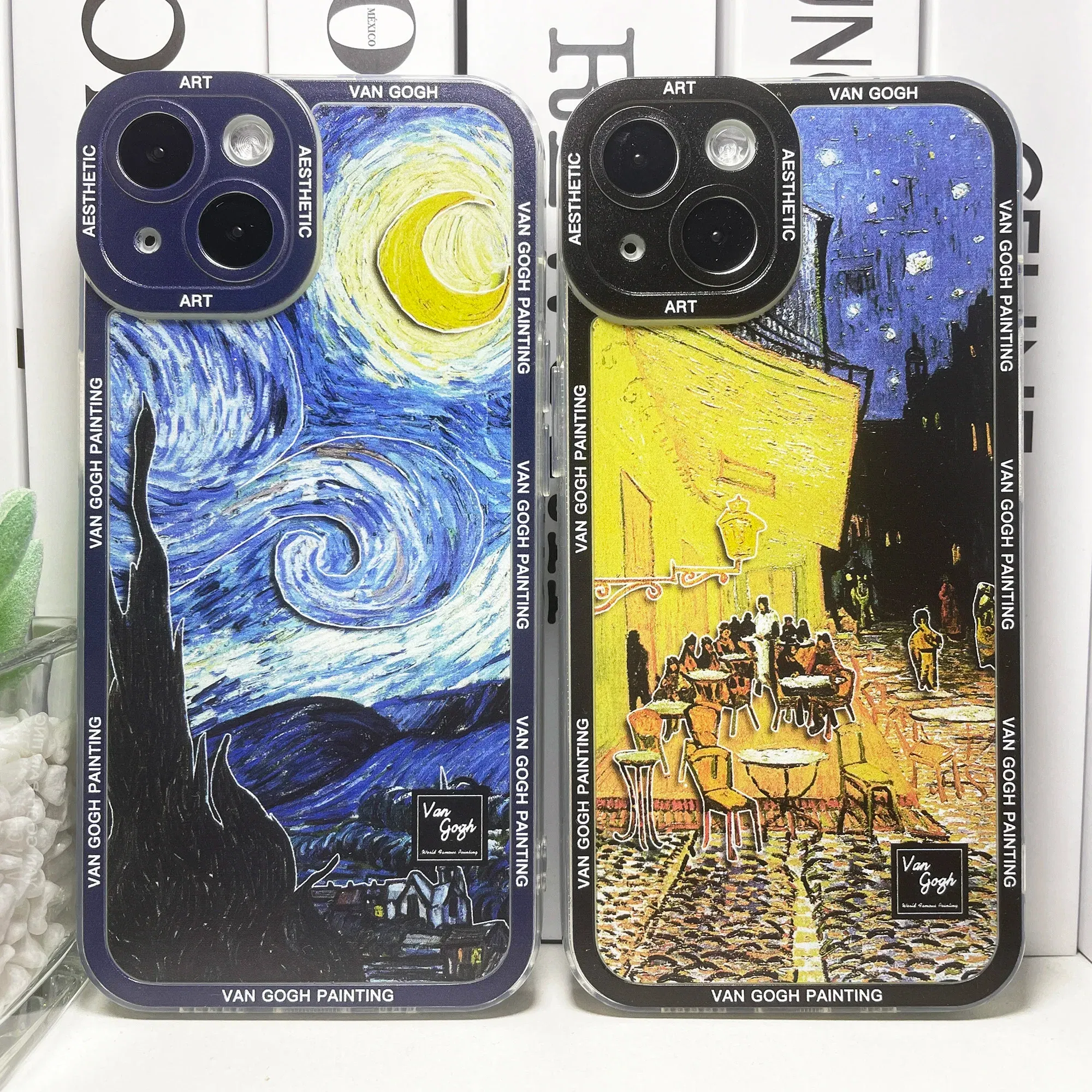 Color: SKY BLUE, Material: Denim - Van Gogh Art Aesthetic Phone Case For iPhone 16 15 14 13 12 11 Pro Max Mini XS X XR SE 8 7 Plus Sunflowers The Starry Night