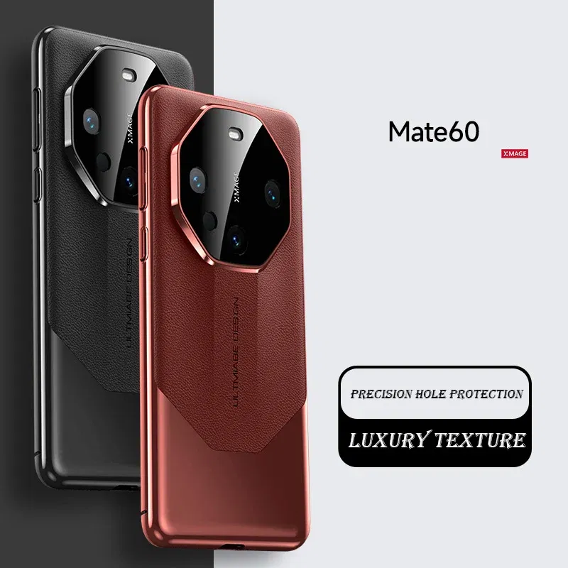 Color: Brown, Material: Aluminum - For Huawei Mate 60 Pro 50 40 Plus RS Case Lens Protective Mate60 Mate60Pro 60Plus 60RS Full Cover Camera Protector Shell