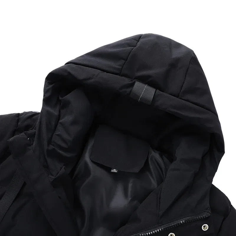 Color: GRAY, Size: L - 7xl Plus Size Padded Parkas Men Thick Warm Coats Solid Warm Cotton Long Coats Windbreaker Winter Outerwear 6xl Thermal Jacket