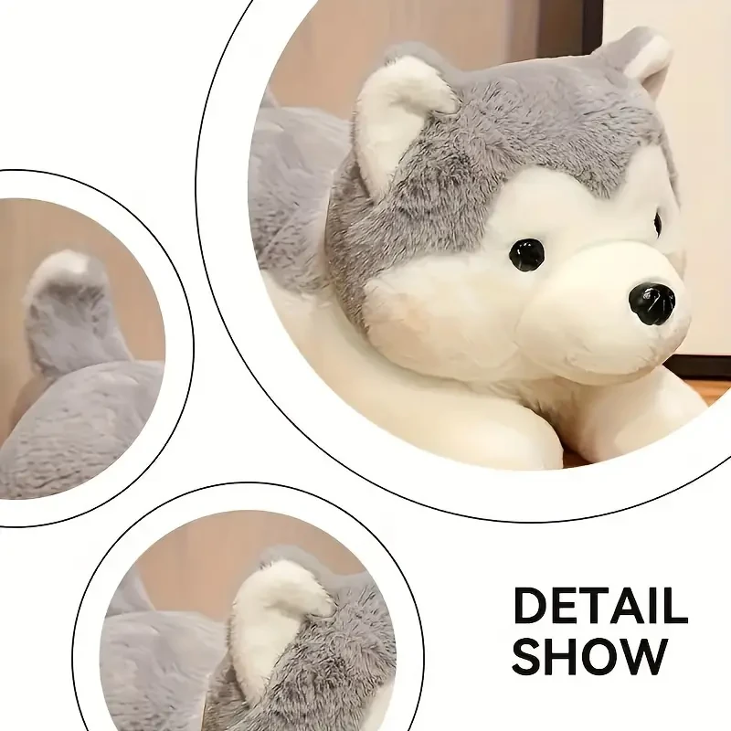 Cuddly Gray Husky Plush Toy