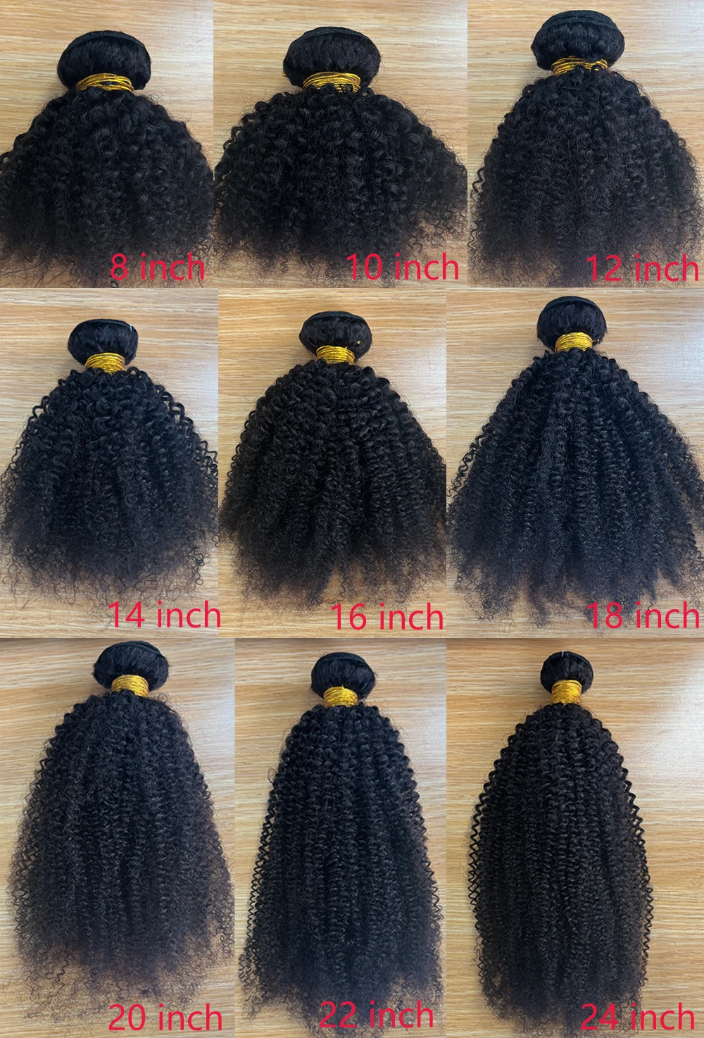 Color: Natural Color, Stretched Length: 8inches - Afro Kinky Curly Bundles Brazilian 1/3 Afro Kinky Human Hair Bundles Deal 8-24" Hair Extensions Curly Human Hair Weave For Women