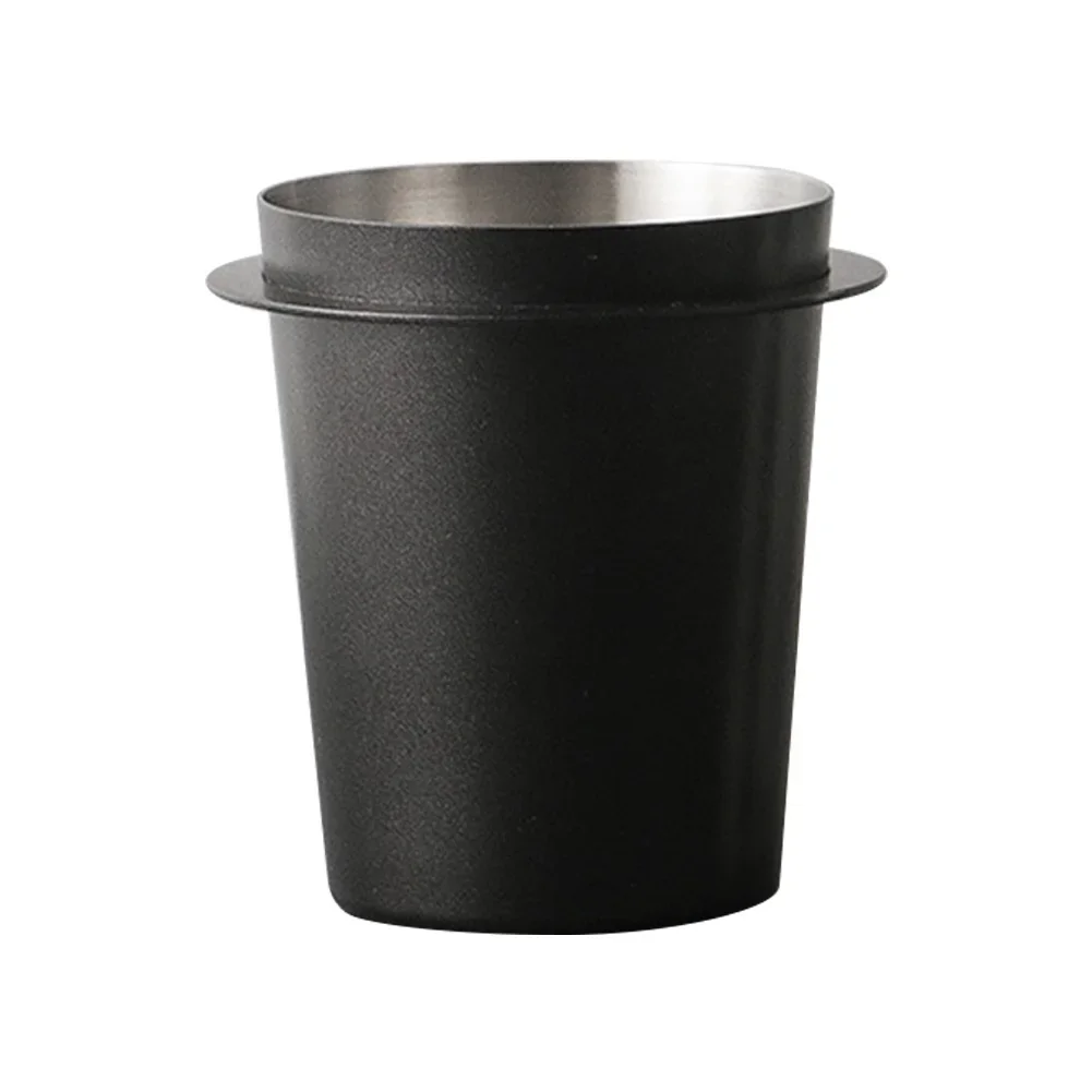 Color: black - Coffee Dosing Cup 51/54/58mm Coffee Bean Measuring Cups Stainless Steel Replacement Cafe Barista Tool for Espresso Machine