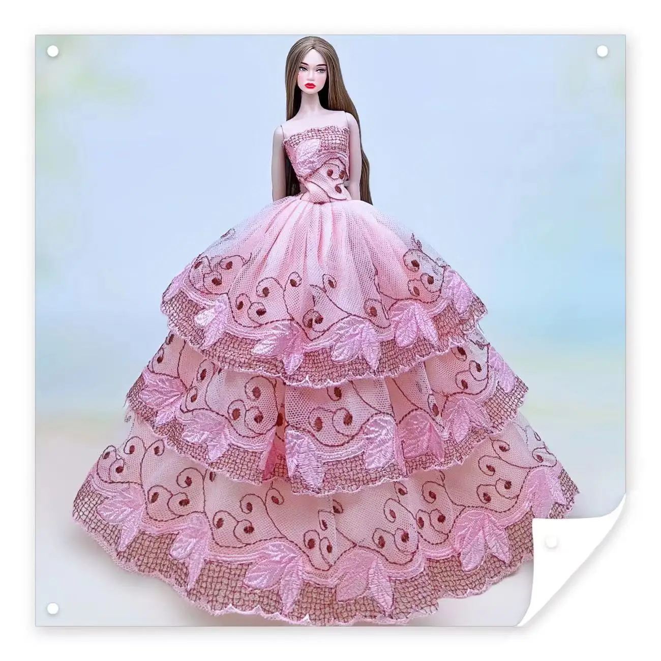 Color: Yellow - for barbie evening dress barbie doll dresses clothes lot wedding dress set accessories vestidos wedding gown barbie doll clothes