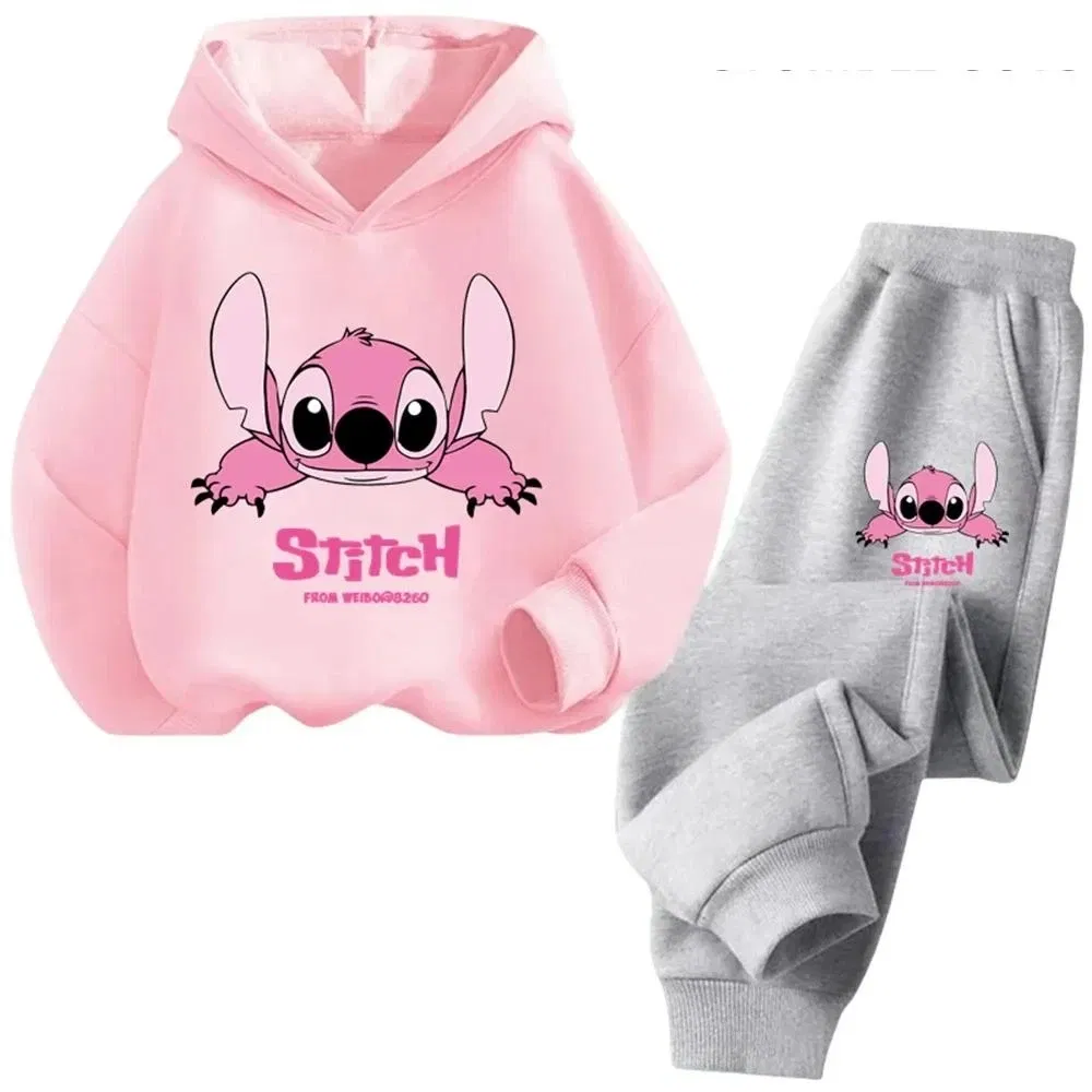 Color: black, Kid Size: 5 - Children Hoodies Stitch Kawaii Fashion Pullover Sweatshirt Anime Trucksuit Manga Cartoons Girls Boy Kids Autumn Casual Clothes