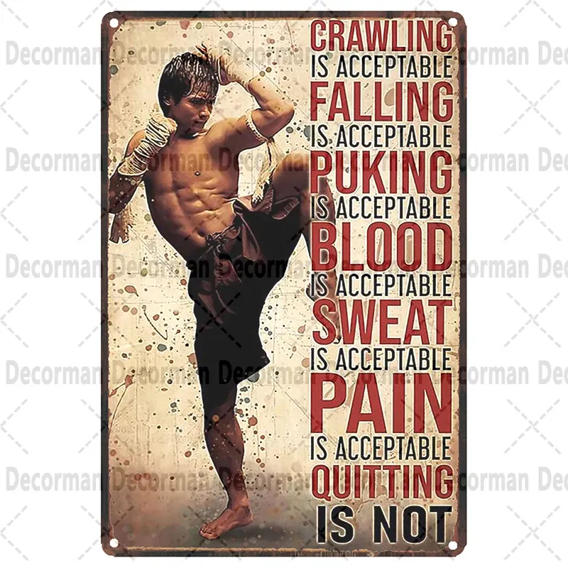 Color: Red - [ Mike86 ] Muay Thai Tin Sign Wall Home Boxing Thailand Metal Poster art Painting Pub LTA-3188 20*30 CM