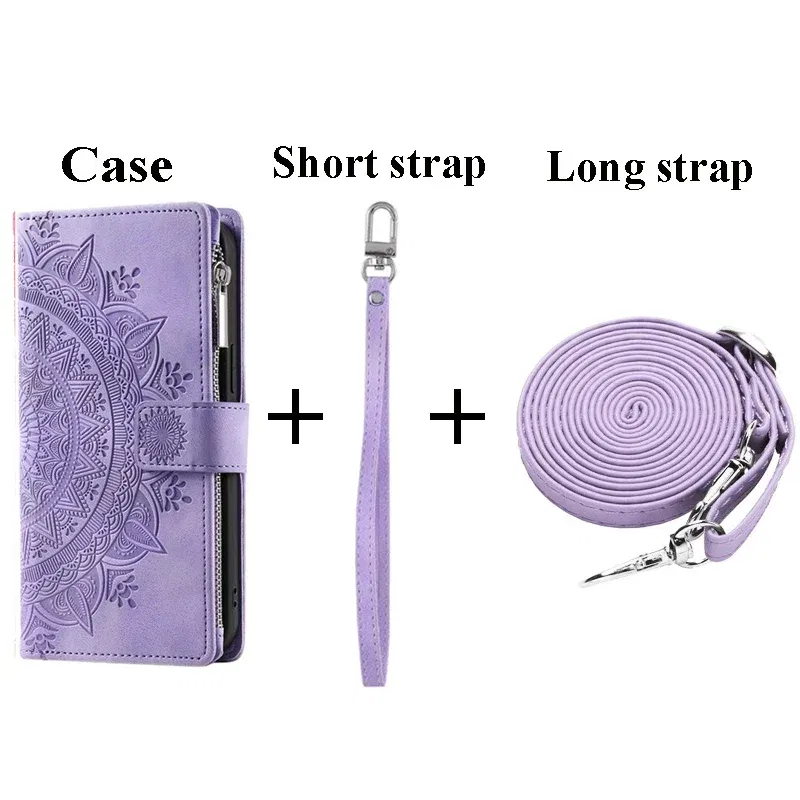 Color: MAROON, Material: Cotton Fabric - For OPPO A38 A58 A57 A 78 38 4G 5G Book Case Crossbody Lanyard Zipper Wallet Funda OPPO A78 Case Phone A98 A 58 98 A18 A77 S A17