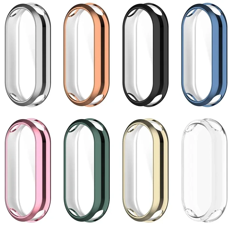 Color: WHITE - Protective Case For Xiaomi Mi Band 8 Screen Protector Full Cover XioMi Band8 Soft TPU Cover