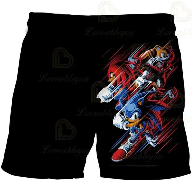 Color: green, Kid Size: 4T - New Anime Kids Sonic Shorts Fashion Boys Girls Clothes Harajuku Cute Baby Cartoon Casual Summer Boy Boy Beach Pants