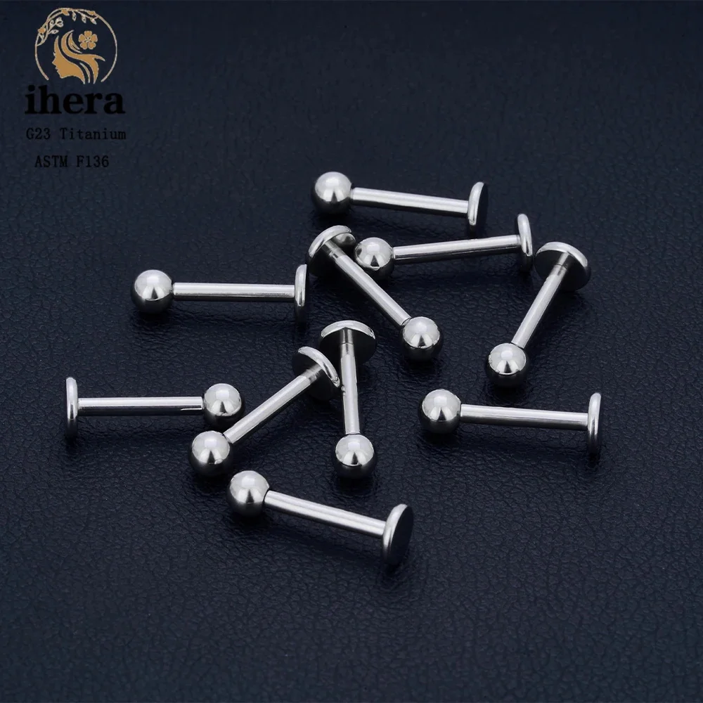 Metal color: SILVER PLATED, Ships From: CHINA, Main Stone Color: Gold - 10PCS G23 Titanium Labret Piercing Lip Ring 16G F136 Internal Thread Nose Stud Earring Tragus Helix Cartilage Piercing Jewelry