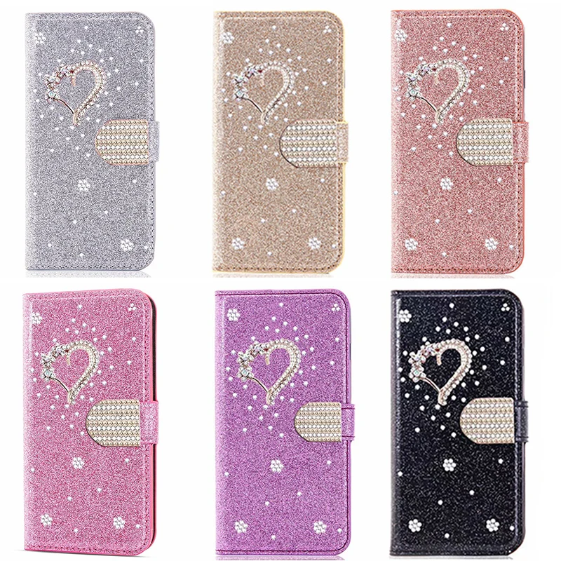 Color: Rose, Material: EVA - Glitter Wallet Leather Case For Samsung Galaxy S25 FE S24 Ultra S23 Plus S22 S21 A35 A36 A56 A55 A13 A14 A15 A16 A26 A34 A33 A54