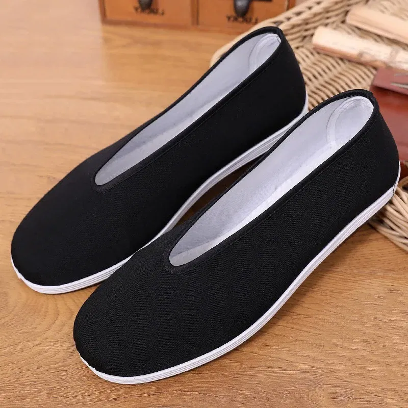 Color: Army Green, Shoe Size: 39 - Men's Traditional Chinese Kung Fu Cotton Cloth Shoes Tai-chi Martial Art Training Sneakers Breathable Wearable Sport Footwear