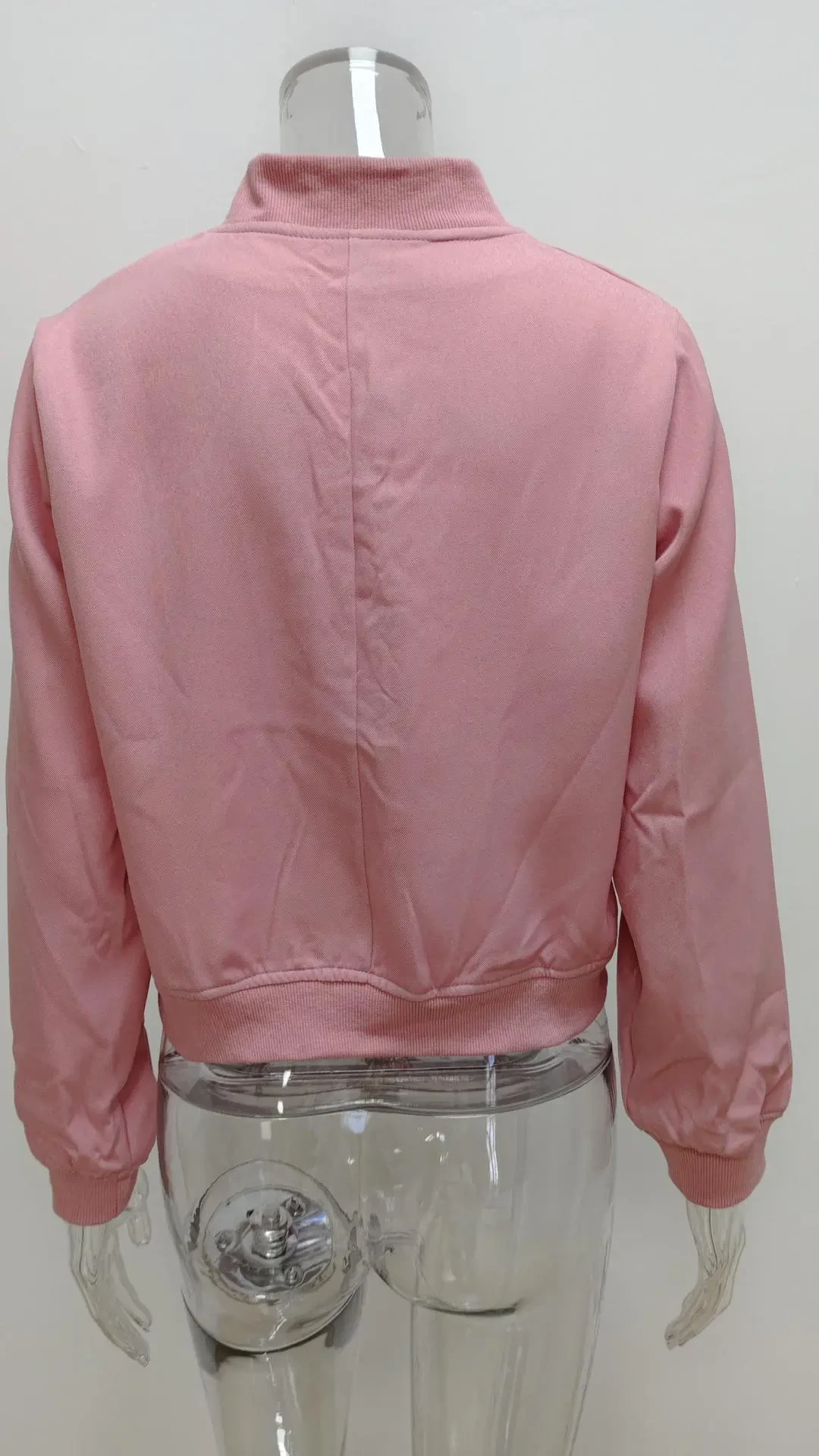 Fashion Button Stand-collar Jacket With Big Pockets Casual Loose Short Outwear Tops Coat For Women Clothing