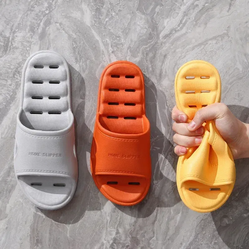 Color: Pink, Shoe Size: 3.5 - Men Bathroom Slippers Women Home Slipper Non-slip Water Leaky Slippers Couples Beach Flip Flop Comfortable Soft Sole Slides