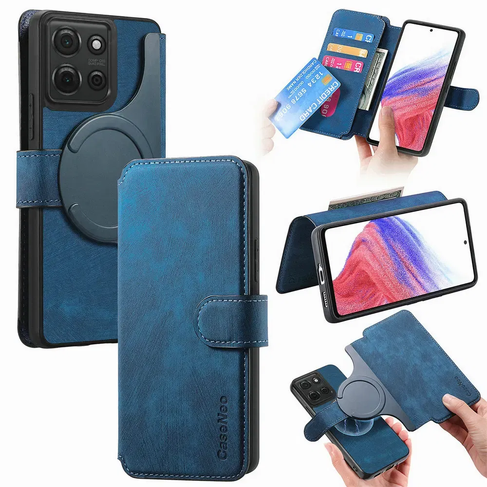 Color: green, Material: EVA - For Motorola Edge 50 Neo 60 Fusion 5G Luxury Case Leather Wallet Card Capa Moto Edge 60 Pro Case Edge50 S50 60s Pro Magnet Cover