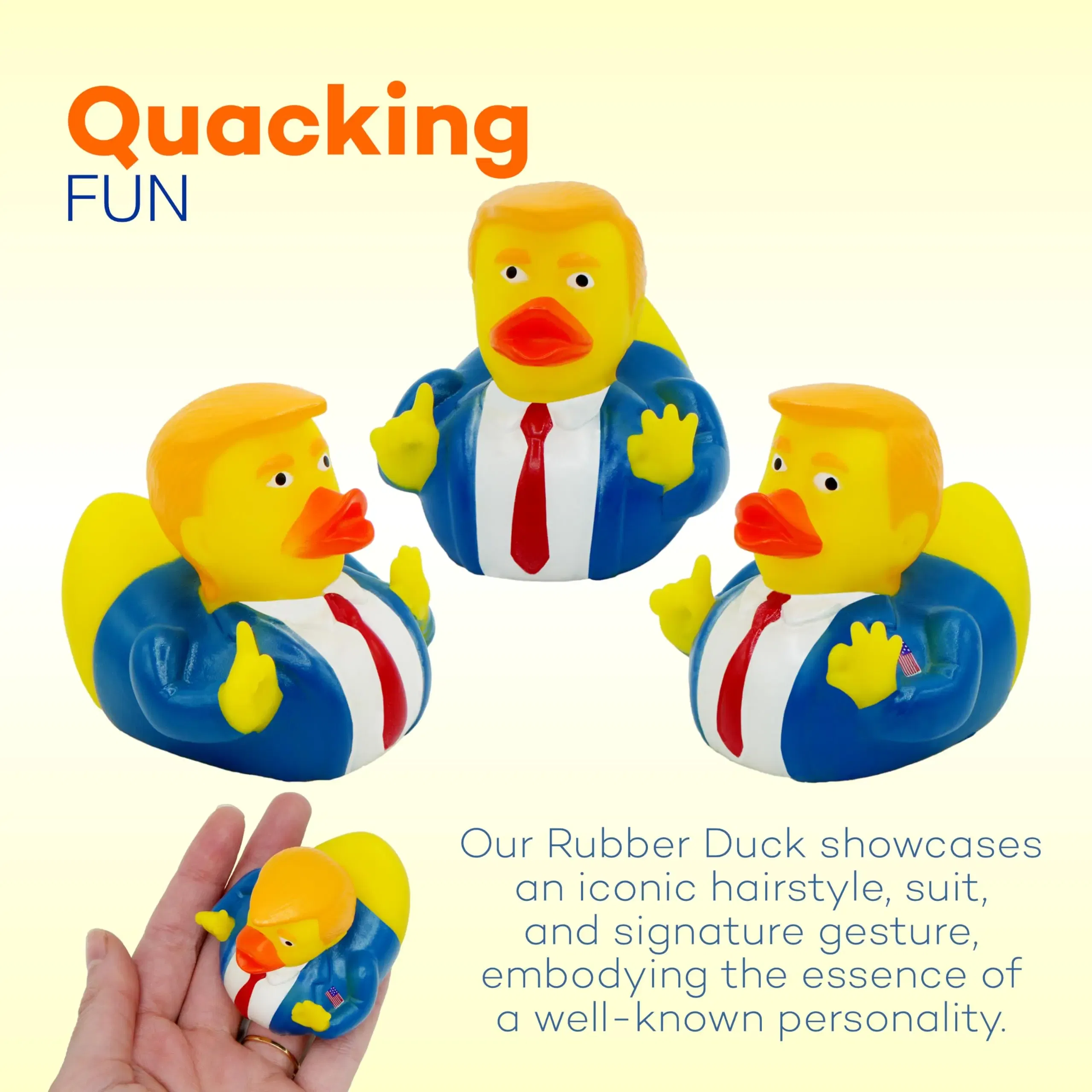 Color: WHITE - Donald Trump Rubber Ducks Bulk - 6 Pack Small 2.3 Inch,Trump Rubber Duckies Great for Jeep Ducking,Trump 2024 Gift,Bath Tub Toys