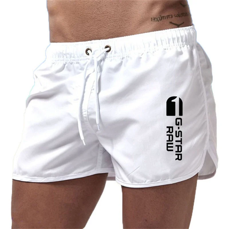 Color: Red, Size: L - Summer new men's luxury beach pants clothing quick dry gym jogging sexy shorts vacation casual swimming trunks
