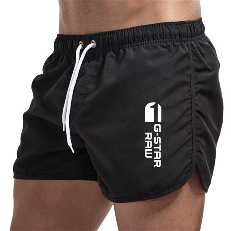 Color: Red, Size: L - Summer new men's luxury beach pants clothing quick dry gym jogging sexy shorts vacation casual swimming trunks
