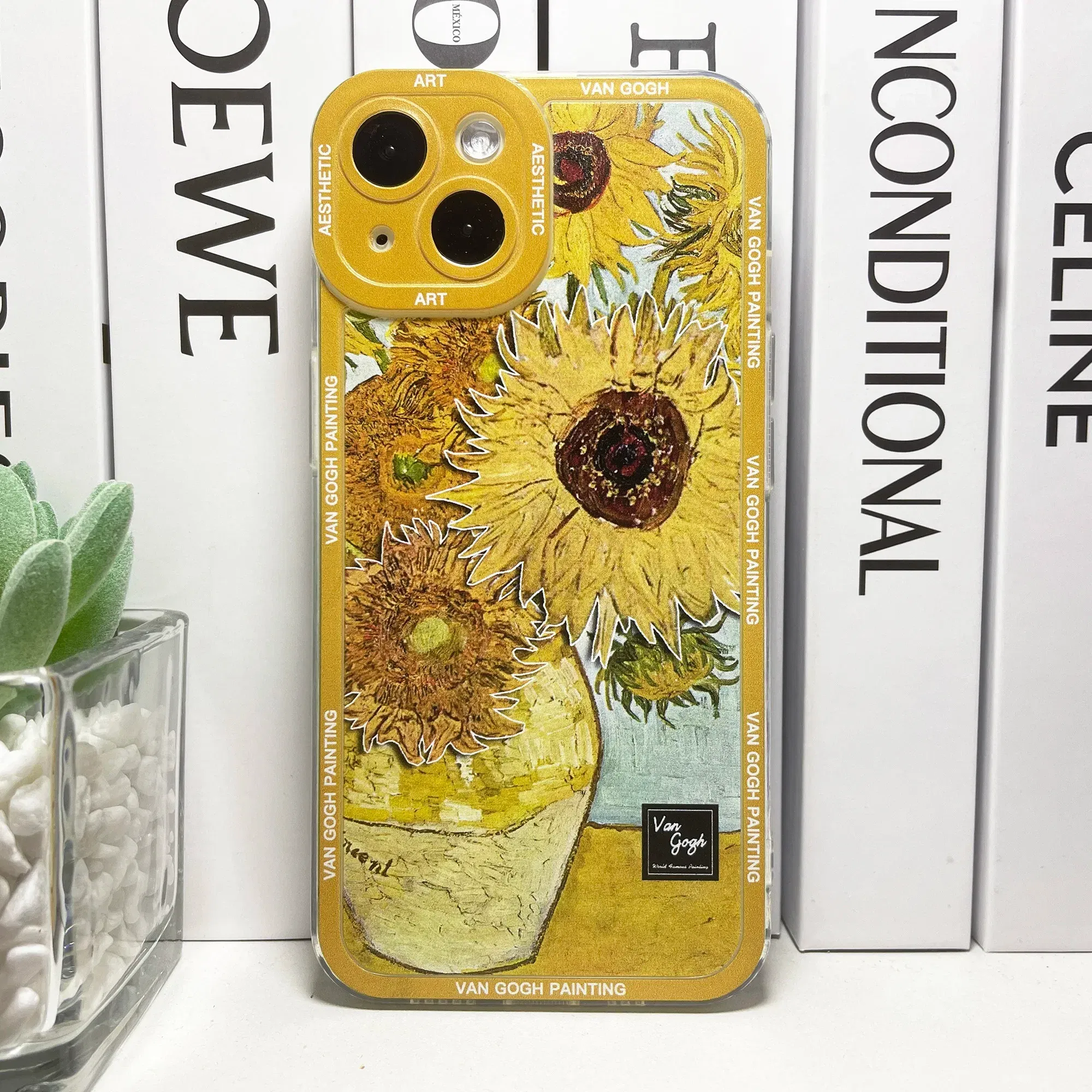 Color: Blue, Material: ABS - Van Gogh Art Aesthetic Phone Case For iPhone 16 15 14 13 12 11 Pro Max Mini XS X XR SE 8 7 Plus Sunflowers The Starry Night