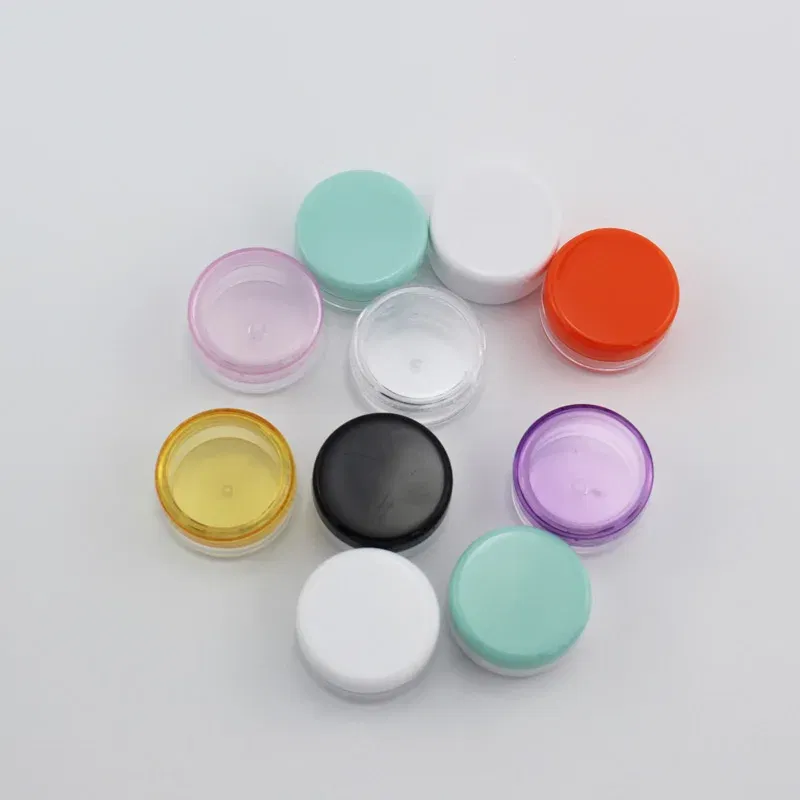 Color: Brown - 15pcs 2g 3g Empty Jars Refillable Mini Plastic Bottle Cosmetic Jar Container Small Round Bottle Little Cream Jar Solid Perfume
