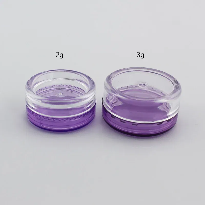 Color: Brown - 15pcs 2g 3g Empty Jars Refillable Mini Plastic Bottle Cosmetic Jar Container Small Round Bottle Little Cream Jar Solid Perfume