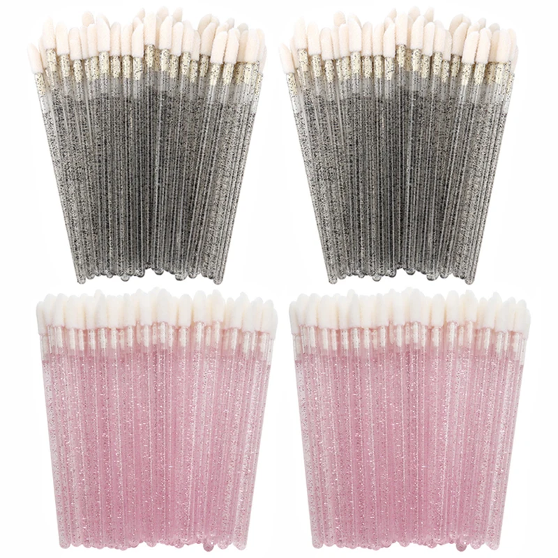 Handle Color: Blue - 100/300PCS Disposable Lip Brush Makeup Brushes Lipstick Applicator Wands Wholesale Eyelashes Extension Tool Beauty Accessories