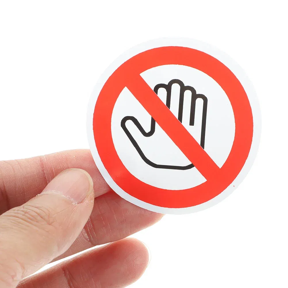 Color: Red - 5 Sheets Please Dont Touch Me Baby Sign Warning Plate Safety Stickers Car Caution Decals White Self-adhesive Vinyl