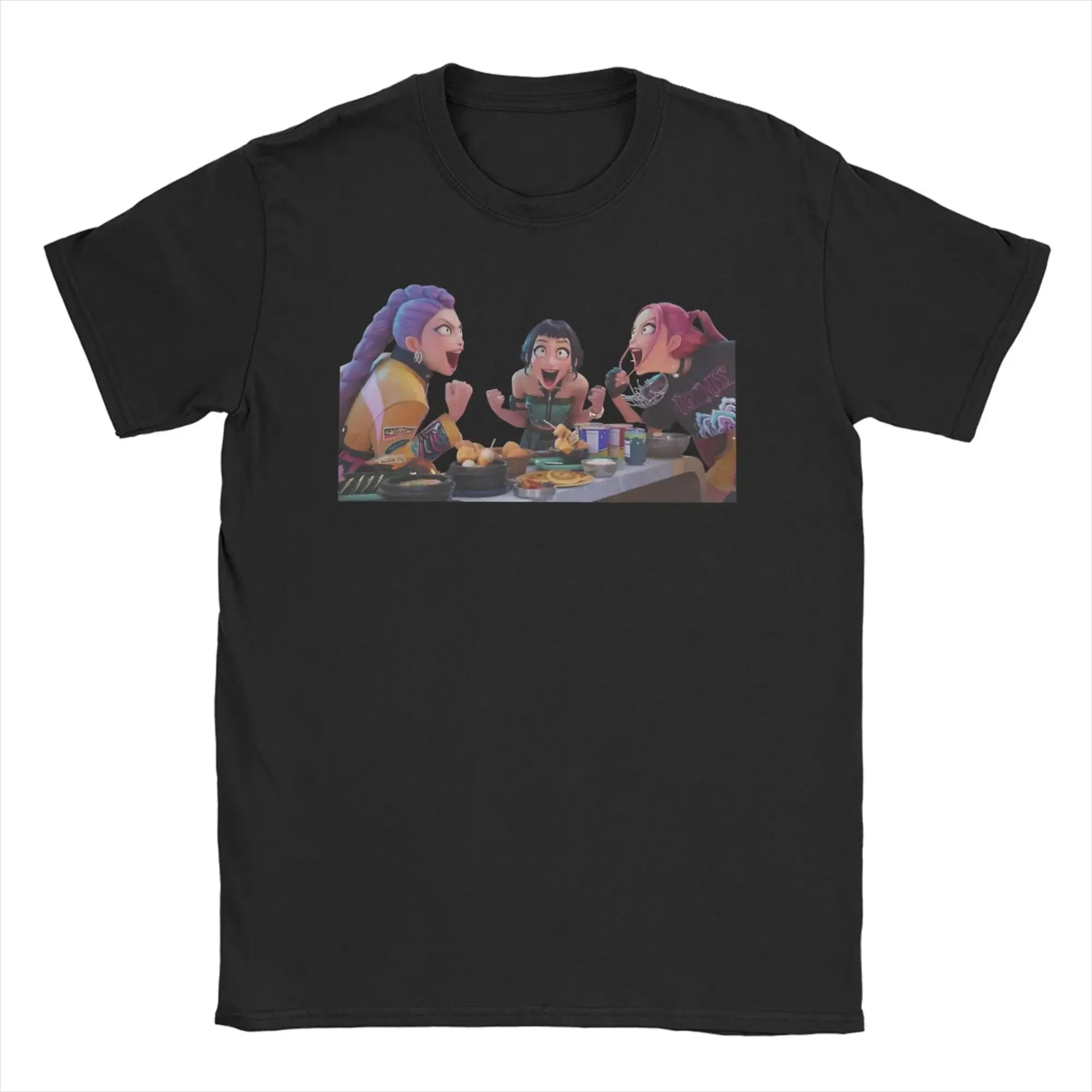 Color: Silver, Size: 4XL - Men Women T-Shirts Kpop Demon Hunters Zoey Huntrix Amazing Cotton Tees Short Sleeve  T Shirt O Neck Clothes Printing