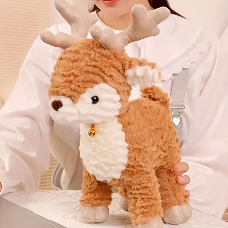Cute Elk Plush Doll, Fawn Plush Doll, Christmas Little Reindeer Doll,
