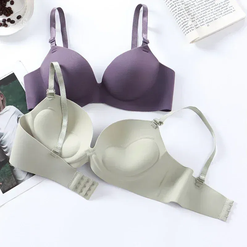 Color: green, Bands Size: 34, Cup Size: B - Women Seamless Bra Sexy Push Up Bralette No Wire Girls Students Breathable Lingerie Fashion 3/4 Cup Wireless Female Lingerie