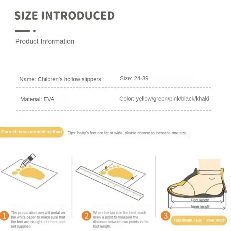Color: Khaki, Shoe Size: 4 - Children Slippers Boys EVA Smiling Face Bathroom Slippers Summer 2-14 Years Old Girl Anti Slip Hollow Leaking Junior Footwear