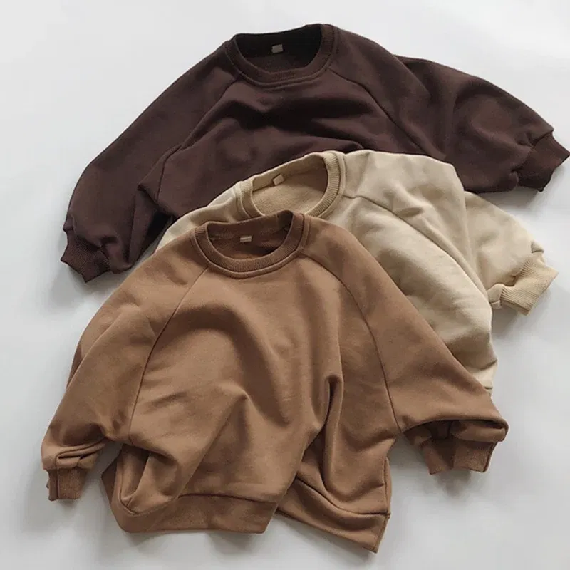 Color: Beige, Kid Size: 6T - Children Clothing Japan Korean Style Autumn Spring  Baby Girls Boys Casual Long Sleeve Sweatshirts T-shirt Kids Pullover Tops