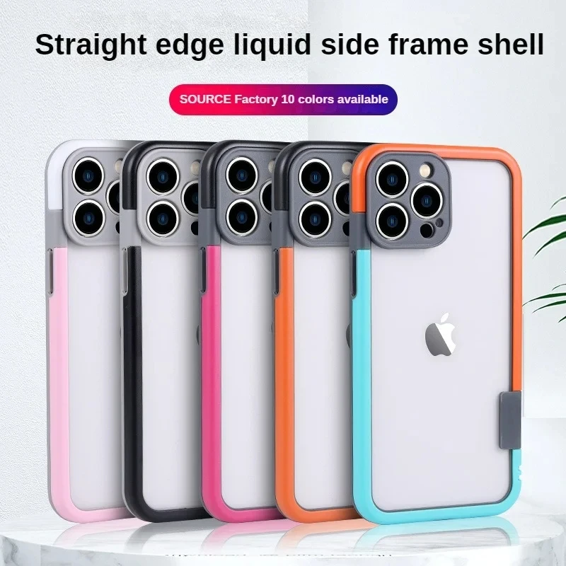Color: Beige, Ships From: CHINA, Material: Nylon - Better Heat Dissipation Dual Color Bumper Border Soft Phone Case For iPhone 17 16 15 14 13 12 11 Pro Max 7 8 Plus XS XR