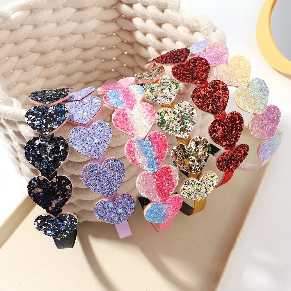 Color: light green - 1pcs Fashion Glitter Kids Hair Band Lovely Bow Stars for Headband Girls Cute Colors Hair Tiaras Hairbands Hair Accessories Gifts