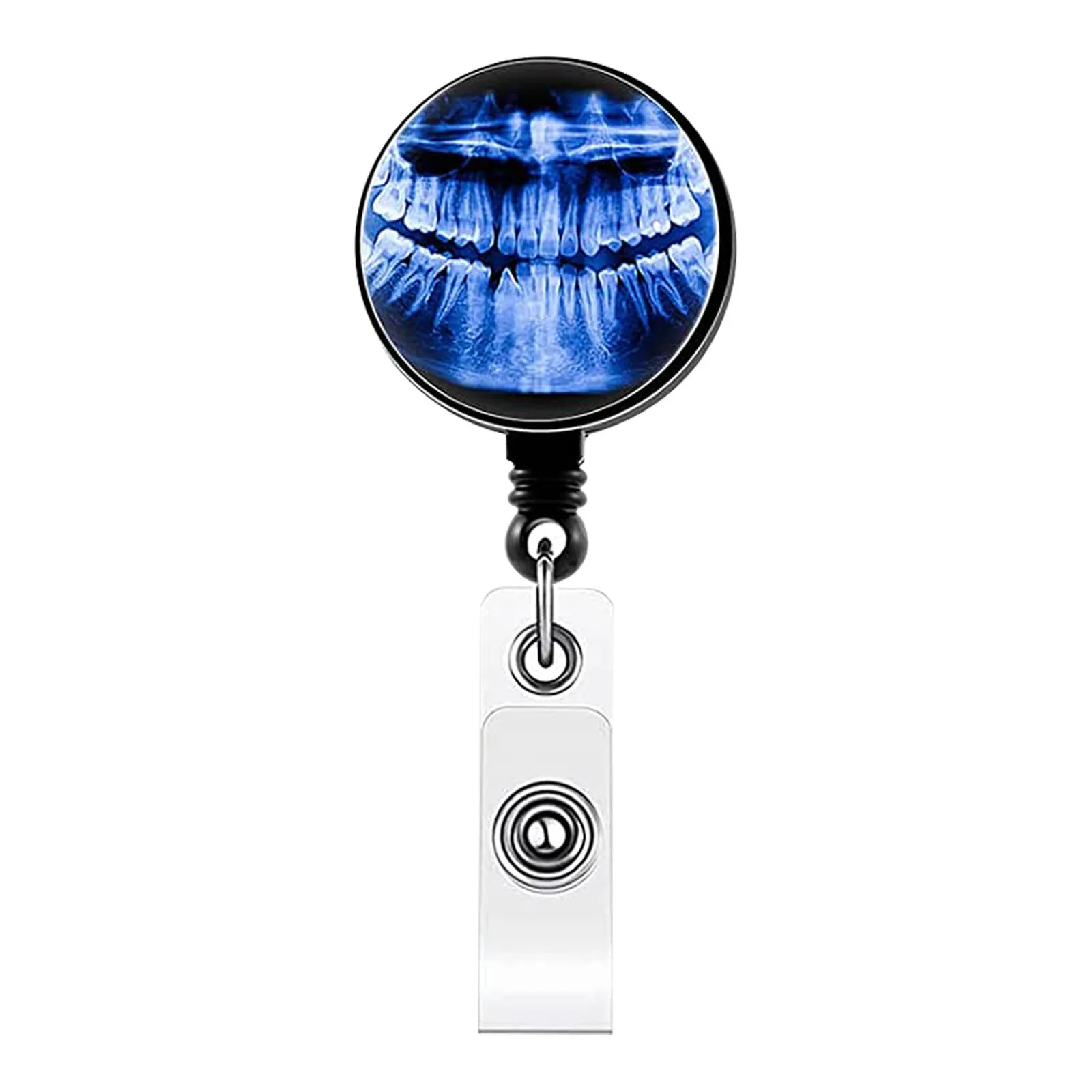 Color: Orange - X-Ray Badge Reel Retractable Radiology Badge Reel Holder Ct Rays Nurse Doctor Student Card Reel Clip Office Supply Recoil Badge