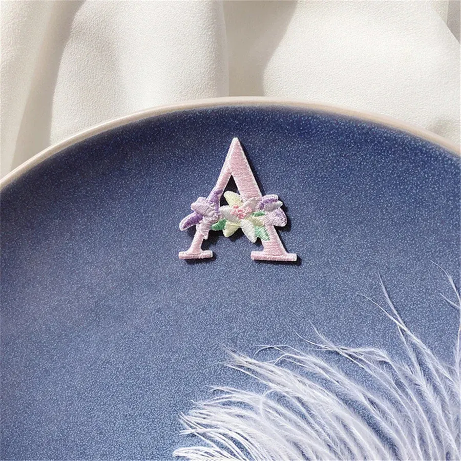 Color: Antique Zinc - 1 Piece Fashion Cute Letters Patch for Clothing Applique Jeans DIY Accessories Iron on Fabric Stickers