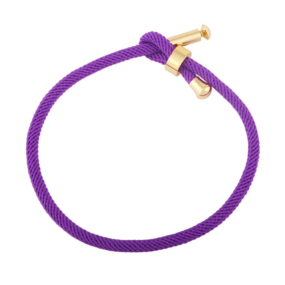 Color: Black - OCESRIO Colorful Adjustable Cotton Red Rope Bracelet Chain Gold Plated Copper DIY Components for Jewelry Making cana002